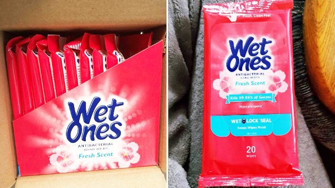 Wet Ones Antibacterial Hand Wipes in a box